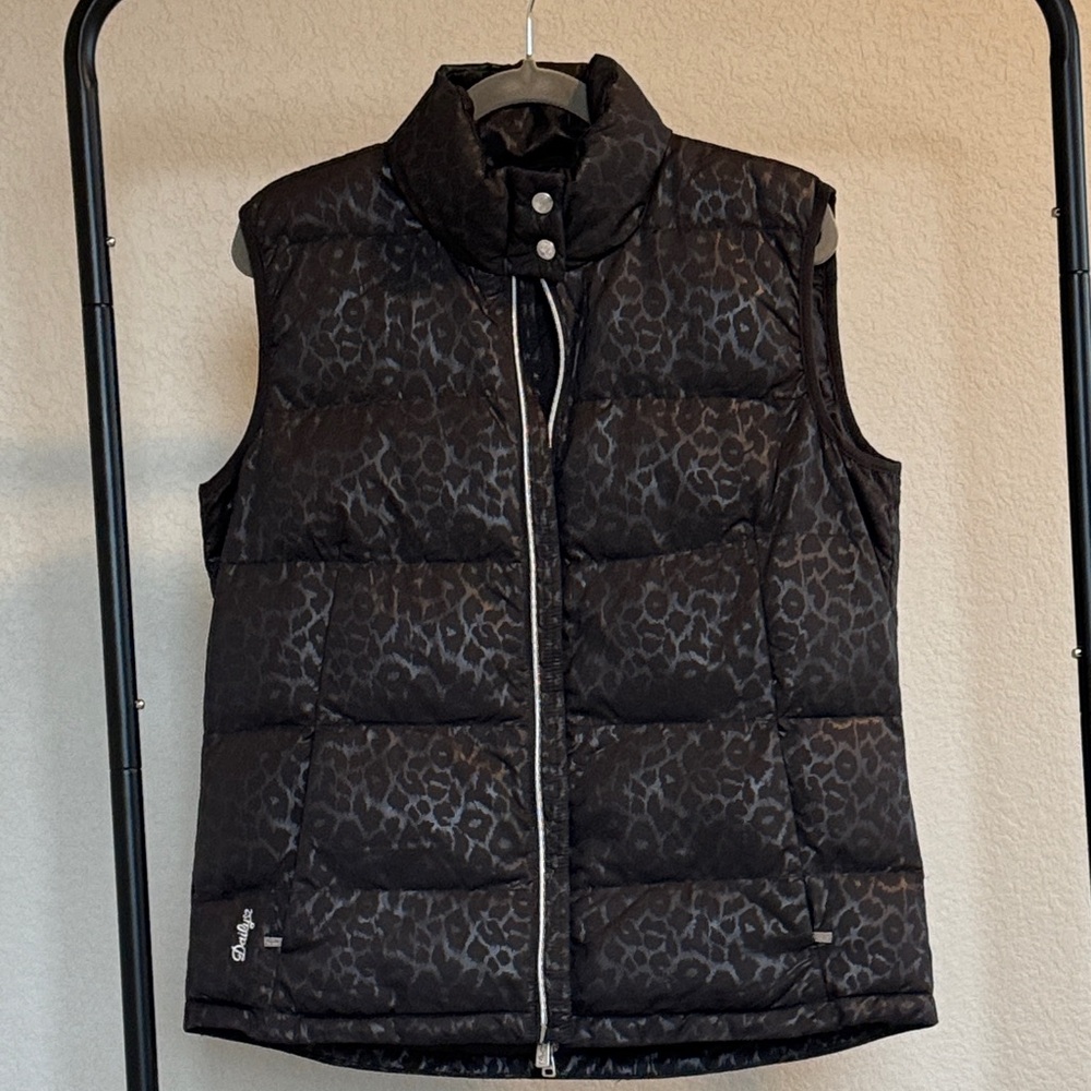 Daily Sports Black Leopard  Down Puffer Vest
